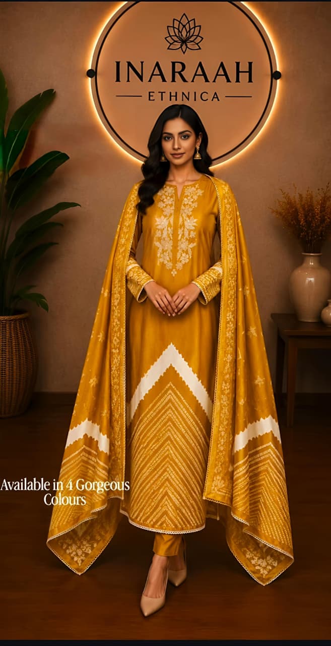Premium Gajji Silk Printed Saree with Blouse & Dupatta | Soft Luxury Ethnic Wear