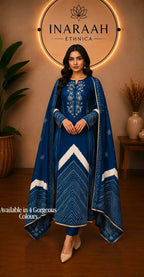 Premium Gajji Silk Printed Saree with Blouse & Dupatta | Soft Luxury Ethnic Wear