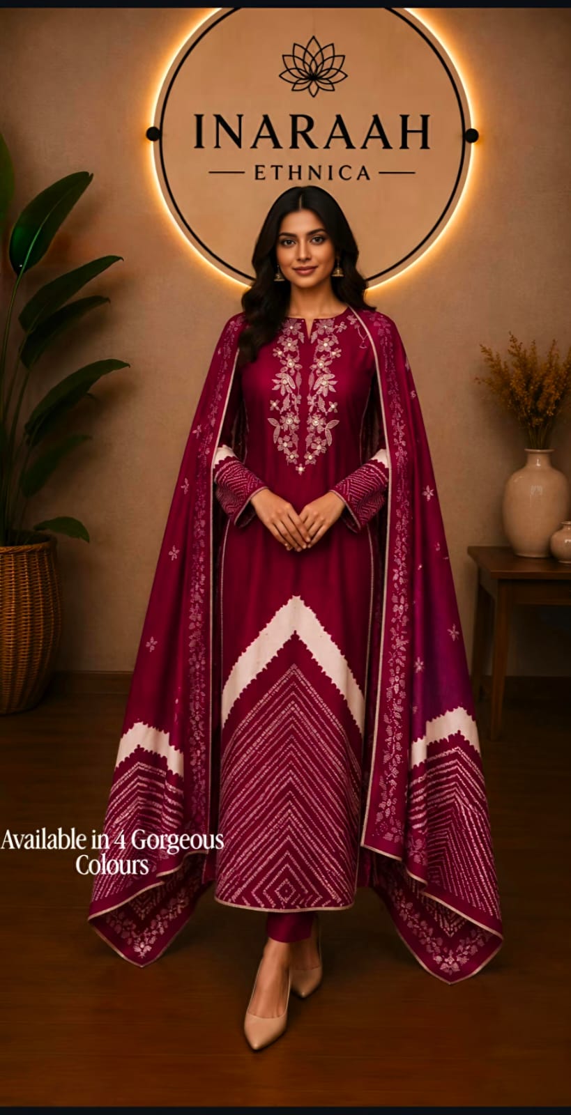 Premium Gajji Silk Printed Saree with Blouse & Dupatta | Soft Luxury Ethnic Wear