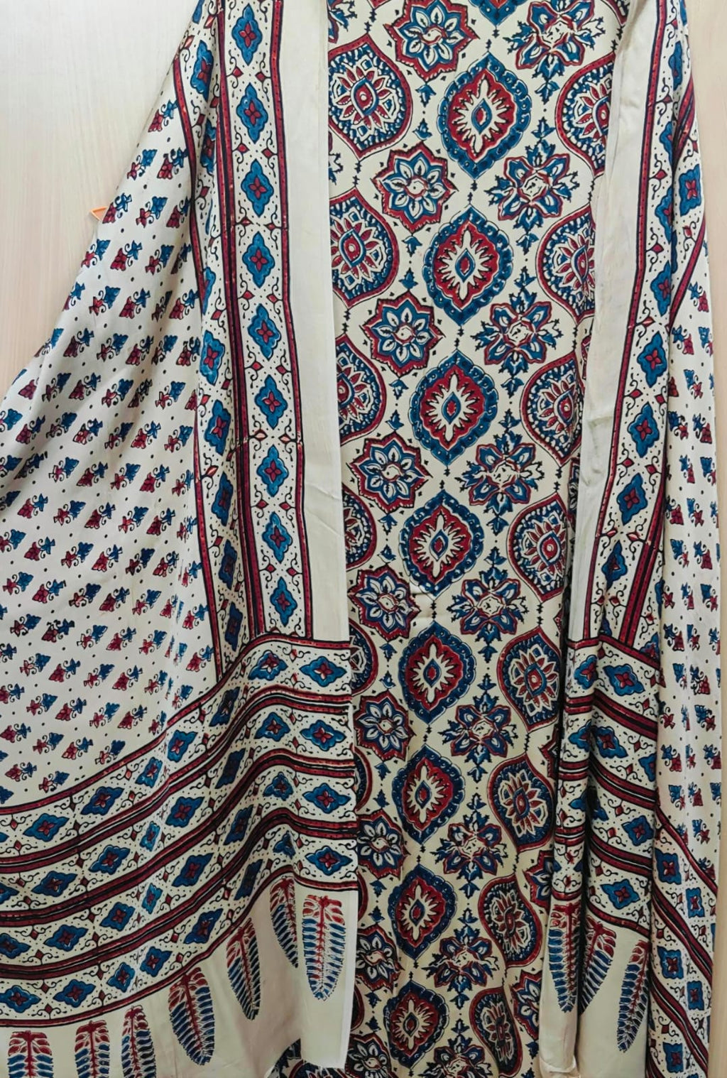 Premium Modal Silk Ajrak Hand Block Print Suit Set with Dupatta for Women